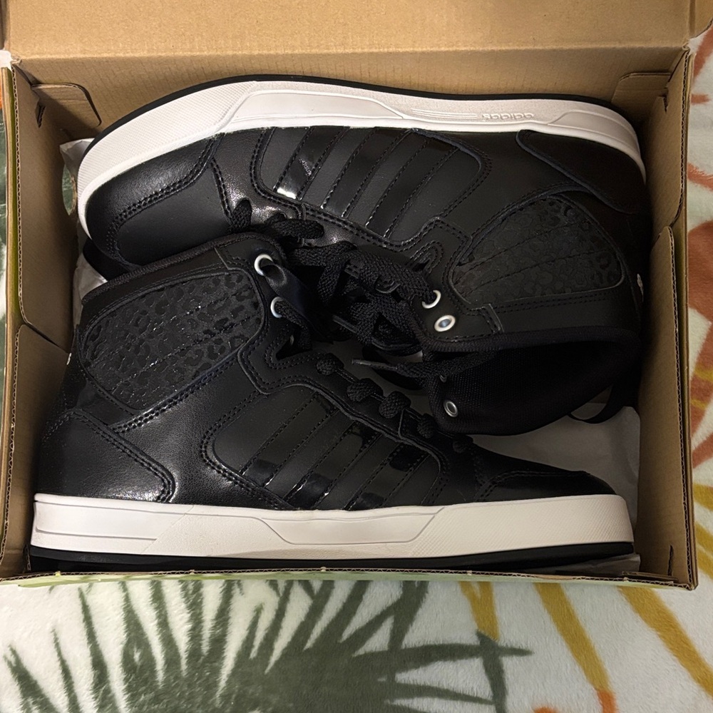 Adidas Women's Raleigh Mid Black and White High-Top Sneakers
